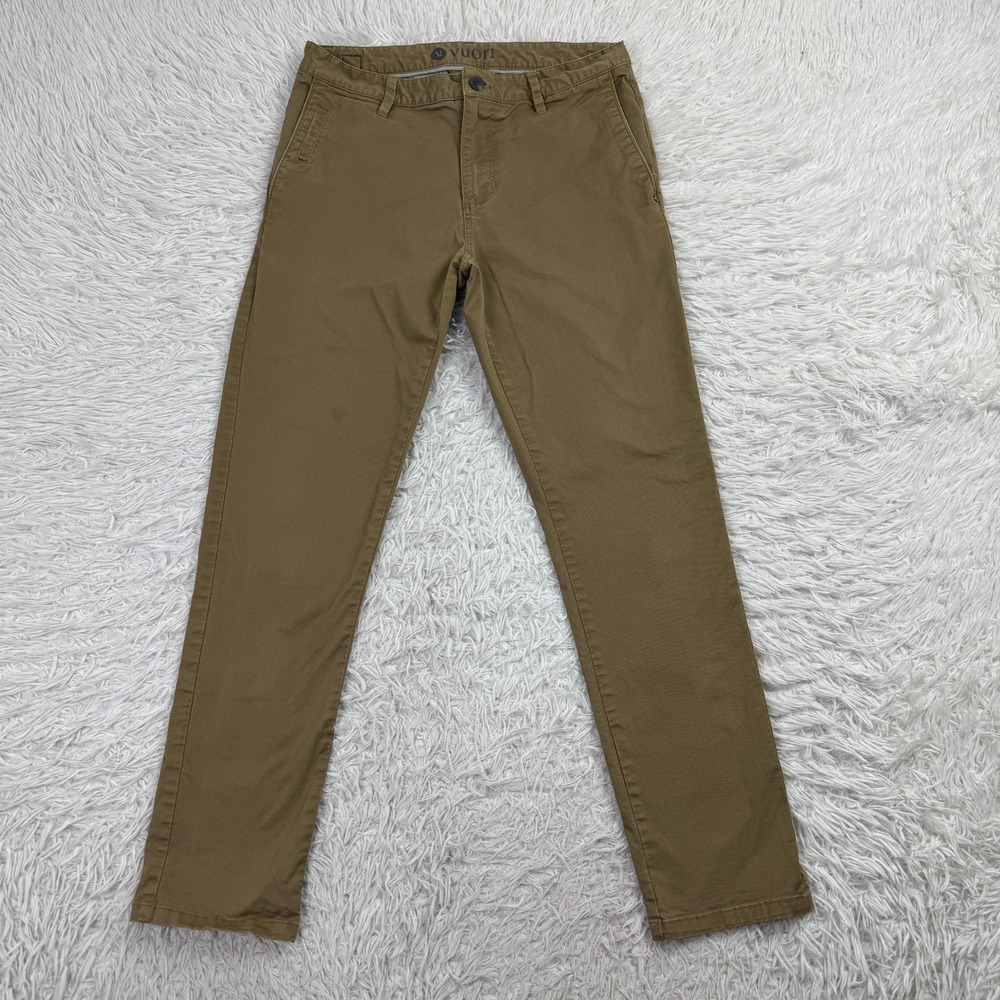 Vuori Pants Mens 32x30 Brown All Ways Chino Stretch Twill Athletic Fit Pockets